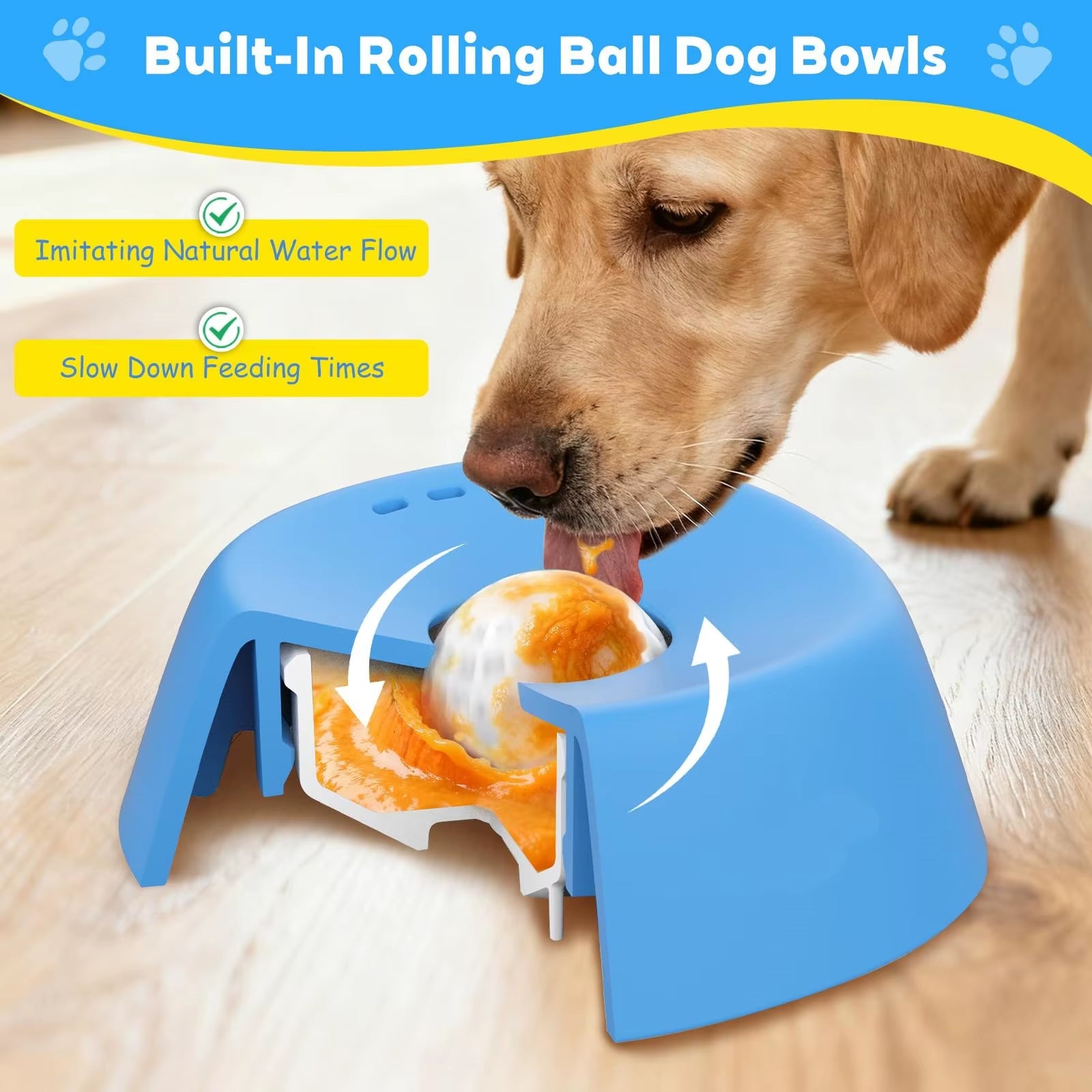 Dog Liquid Lick Bowl Pet Slow Feeder Non-Slip Spherical Dog Licking Bowl Food-Grade Safe